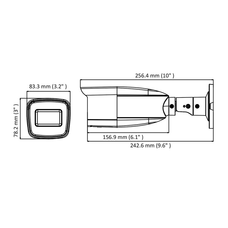 Telecamera Analogica Bullet 1080P 2MP Ottica Varifocale Manuale 2.7-13.5mm IP66 Ultra Low Light OSD Smart IR TVI AHD CVI CVBS HiWatch HWT-B323-Z