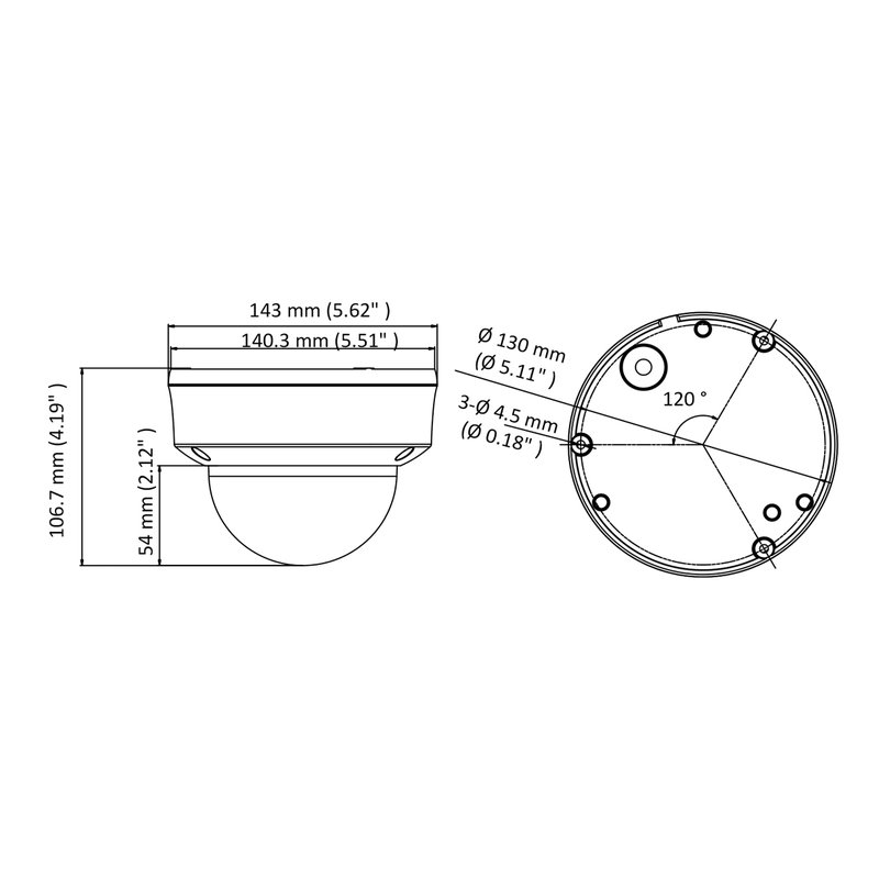 Telecamera Analogica Dome 1080P 2MP Ottica Varifocale Manuale 2.8-12mm IP66 IK10 OSD Smart IR TVI AHD CVI CVBS HiWatch HWT-D320-VF