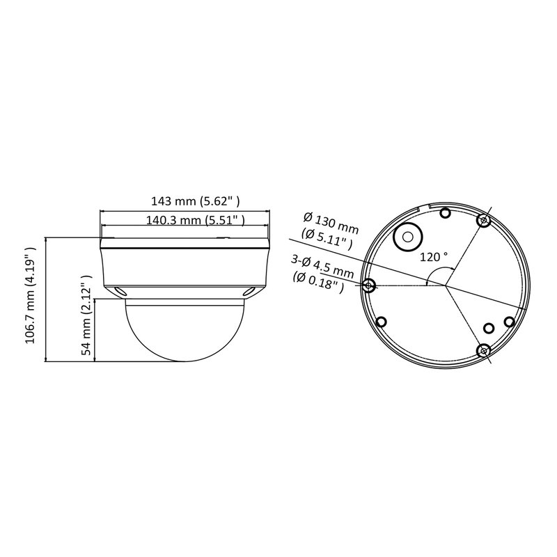 Telecamera Analogica Dome 1440P 4MP Ottica Varifocale Manuale 2.8-12mm IP66 IK10 OSD Smart IR TVI AHD CVI CVBS HiWatch HWT-D340-VF