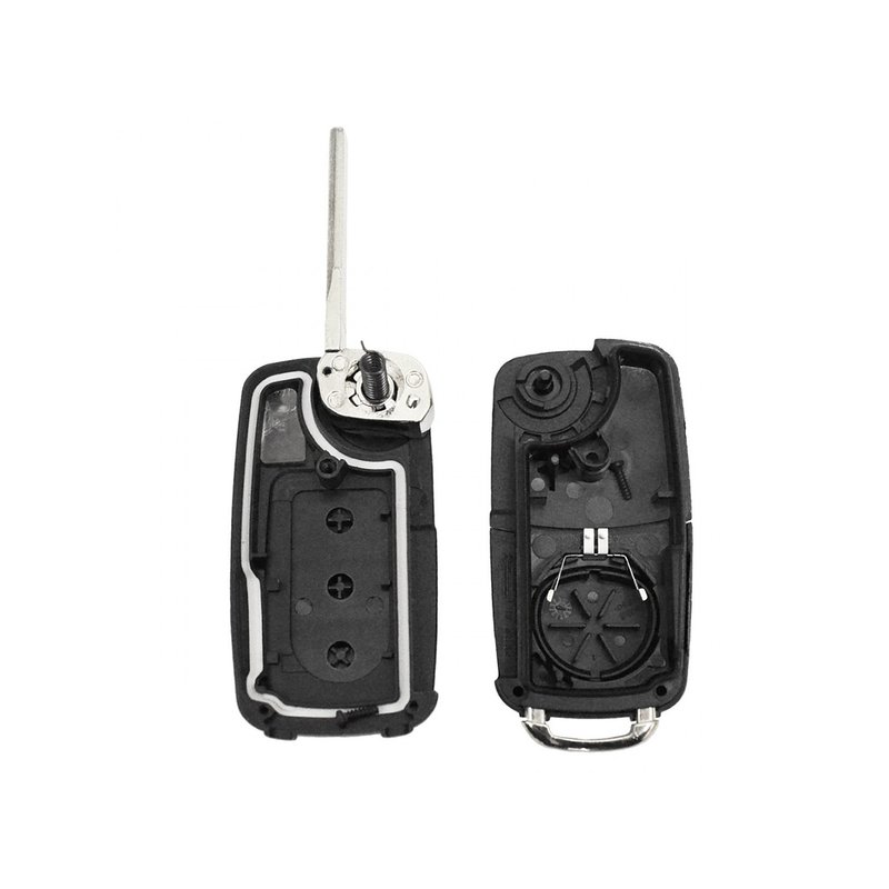 Guscio Chiave Telecomando 3 Tasti Con Lama HU66 Batteria In Custodia Senza Transponder Per Audi A1 A3 A4 A6 A8 Q5 Q7