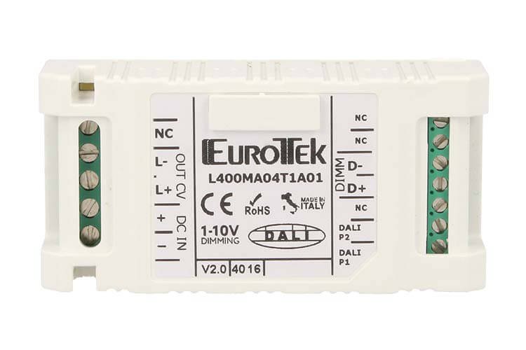 Newlab Led Dimmer Monocanale PWM 12A Controllato Da Pulsante N.O. 0-10V 1-10V Dali Potenziometro