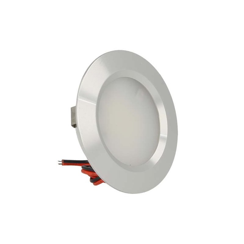 Mini Faretto Led Da Incasso Rotondo 3W AC/DC 12V DC 24V Bianco Caldo Foro 50mm Carcassa Alluminio Satinato