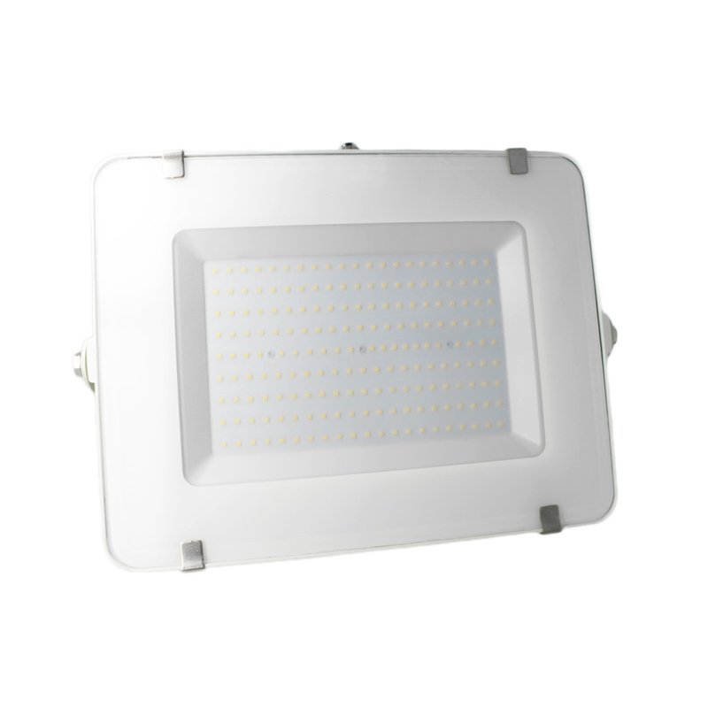 Faro Led Flood Light 200W IP65 Bianco Neutro Super Slim 56mm Carcassa Bianca Samsung Garanzia 5 Anni SKU-420