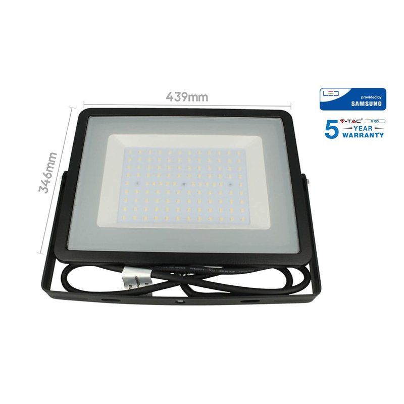 Faro Led Flood Light 200W IP65 Bianco Neutro Super Slim 56mm Carcassa Nera Samsung Garanzia 5 Anni SKU-10027