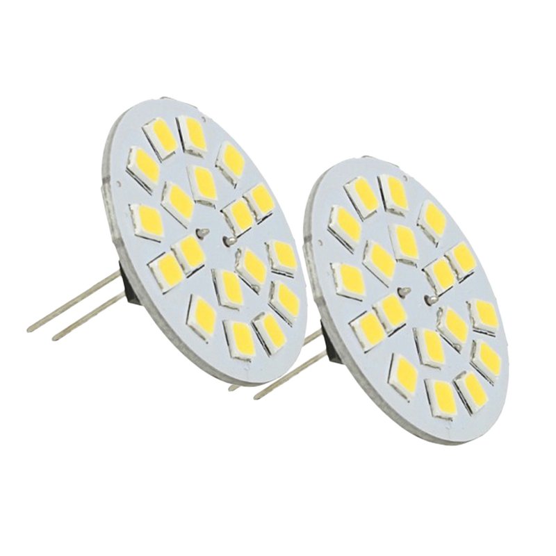 2 Pezzi Lampadine LED G4 Bispina DC AC 12V 24V 3W Bianco Caldo Attacco Centrale 18 SMD 2835