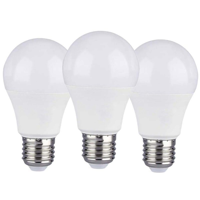 3 PZ Lampada Led E27 A60 9W Bianco Caldo 2700K Bulbo Sfera 806 Lumen SKU-217240