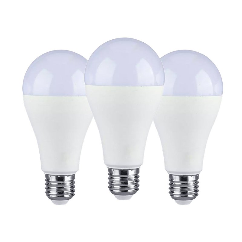 3 PZ Lampada Led E27 A65 15W Bianco Freddo 6400K Bulbo Sfera 1350 Lumen SKU-2818