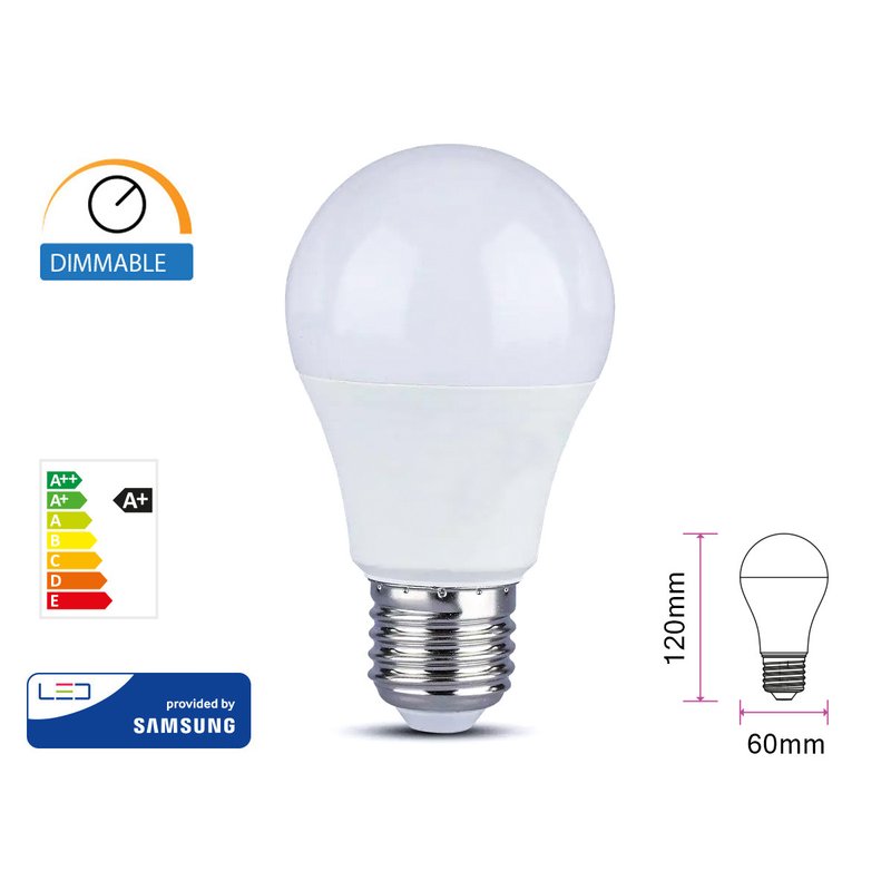 Lampada Led E27 A60 12W 1055 LM Neutro 4000K Dimmerabile Chip Samsung SKU-20184