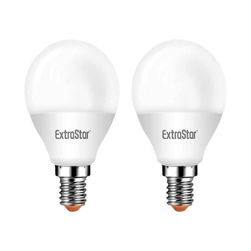 2 PZ Lampada A Led E14 P45 6W Bianco Caldo 3000K 480 Lumen