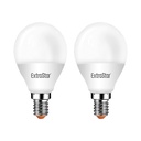 2 PZ Lampada A Led E14 P45 6W Bianco Caldo 3000K 480 Lumen