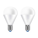 2 PZ Lampada A Led E14 P45 G45 8W Bianco Freddo 6500K 720 Lumen