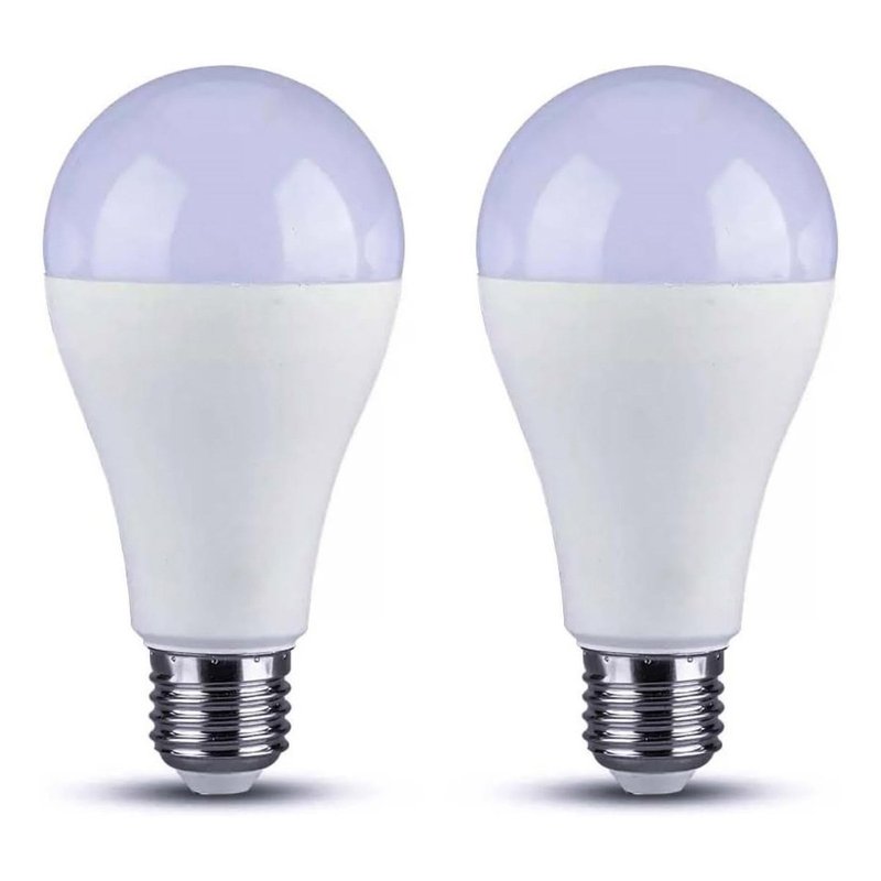 2 PZ Lampada A Led E27 A60 15W 1520LM Bianco Freddo 6500K