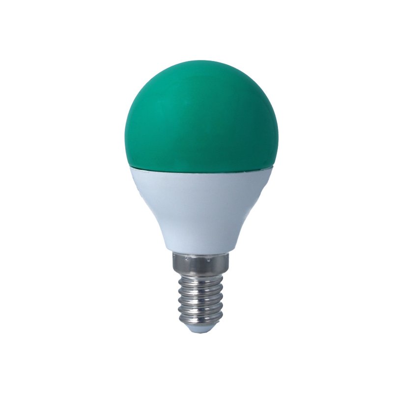 Lampada A Led E14 G45 4W 220V Colore Green Verde