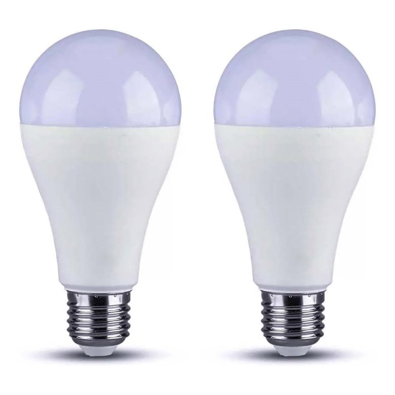 2 PZ Lampada A Led E27 A60 15W 1500LM Bianco Caldo 3000K