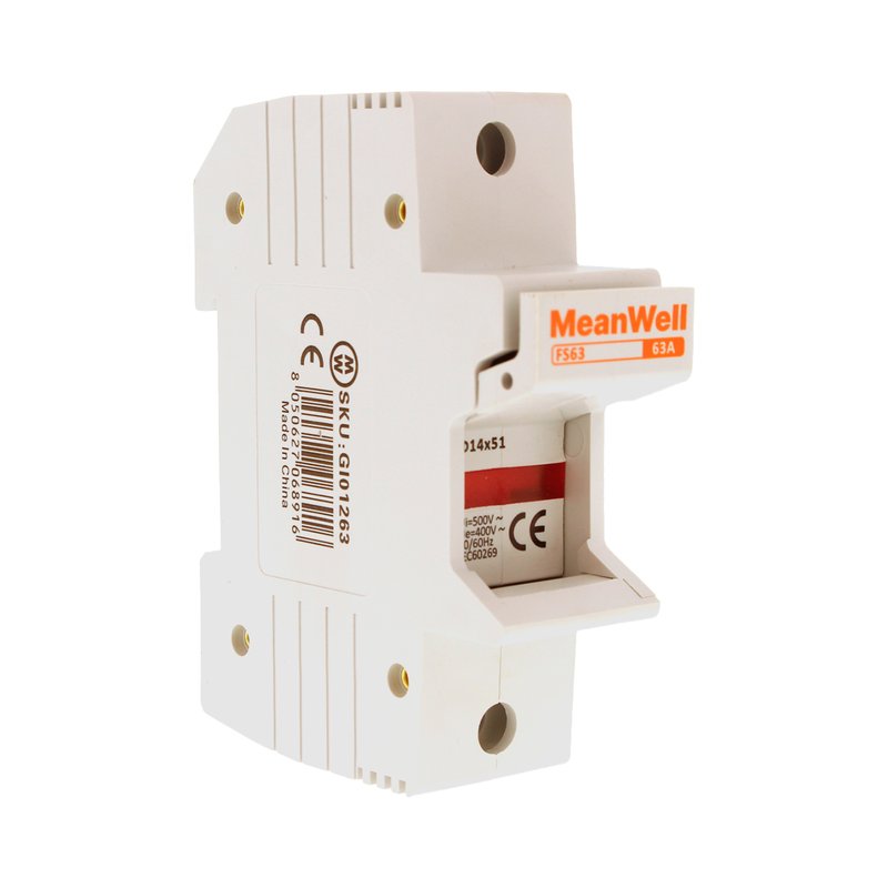 MeanWell Portafusibile Modulare AC 1P 1M D14X51mm 63A AC 500V IP20 IEC60269