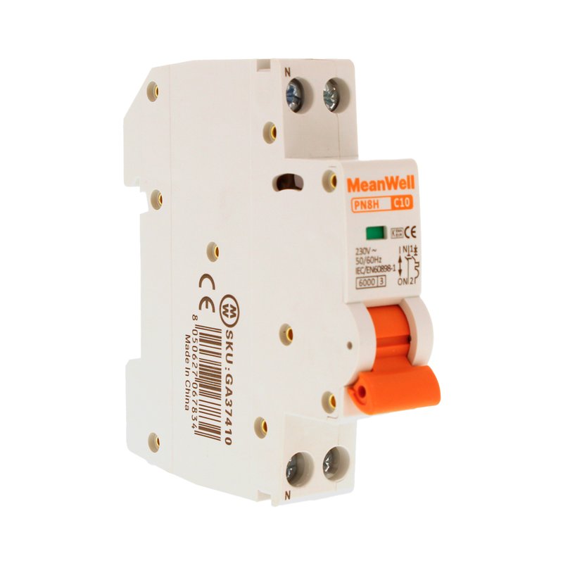 MCB Interruttore Magnetotermico Automatico Curva C 1P+N 1M 6000A  C10A AC 230V IP20 IEC60898-1