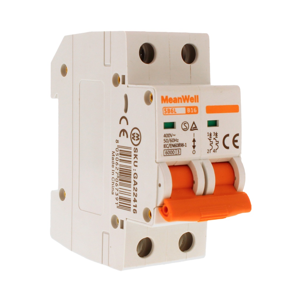 MCB Interruttore Magnetotermico Automatico Curva B 2P 2M 6000A  B16A AC 400V IP20 IEC60898-1