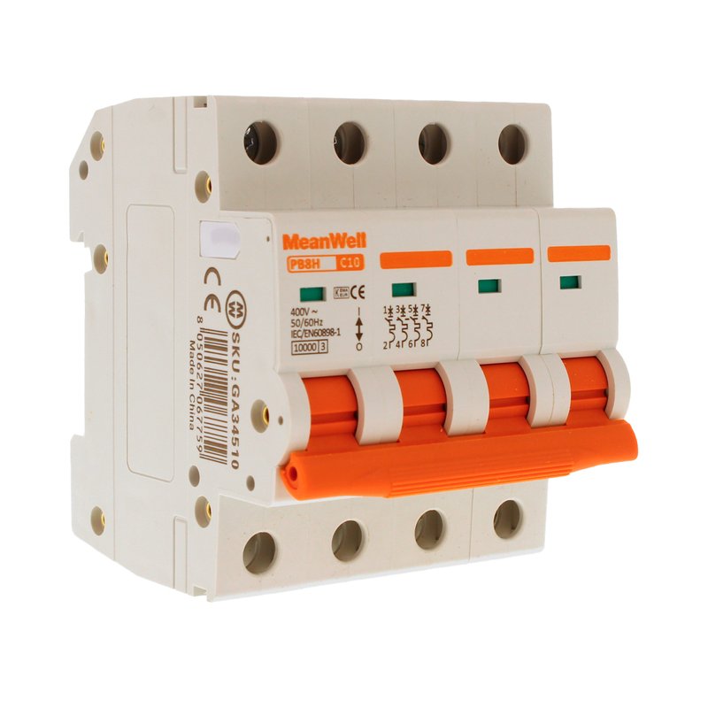 MCB Interruttore Magnetotermico Automatico Curva C 4P 4M 10000A  C10A AC 400V IP20 IEC60898-1