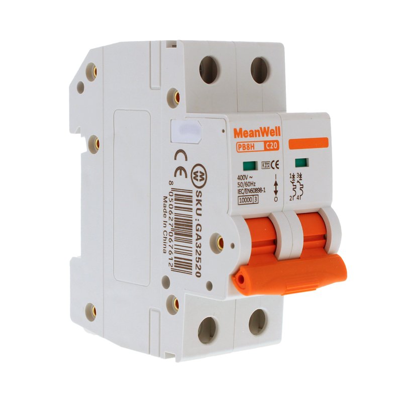 MCB Interruttore Magnetotermico Automatico Curva C 2P 2M 10000A  C20A AC 400V IP20 IEC60898-1