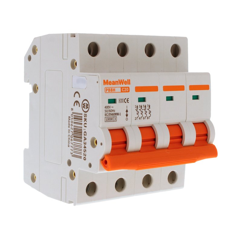 MCB Interruttore Magnetotermico Automatico Curva C 4P 4M 10000A  C20A AC 400V IP20 IEC60898-1