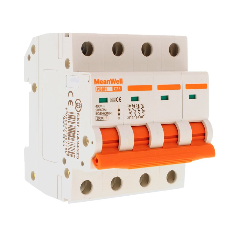 MCB Interruttore Magnetotermico Automatico Curva C 4P 4M 10000A  C25A AC 400V IP20 IEC60898-1