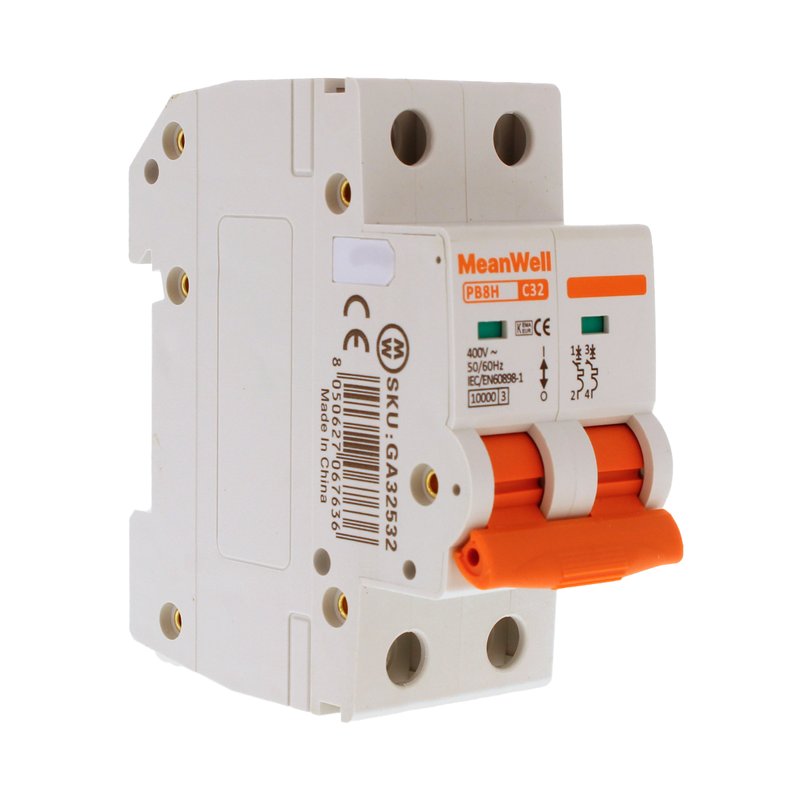 MCB Interruttore Magnetotermico Automatico Curva C 2P 2M 10000A  C32A AC 400V IP20 IEC60898-1