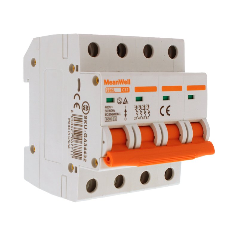 MCB Interruttore Magnetotermico Automatico Curva C 4P 4M 6000A  C32A AC 400V IP20 IEC60898-1