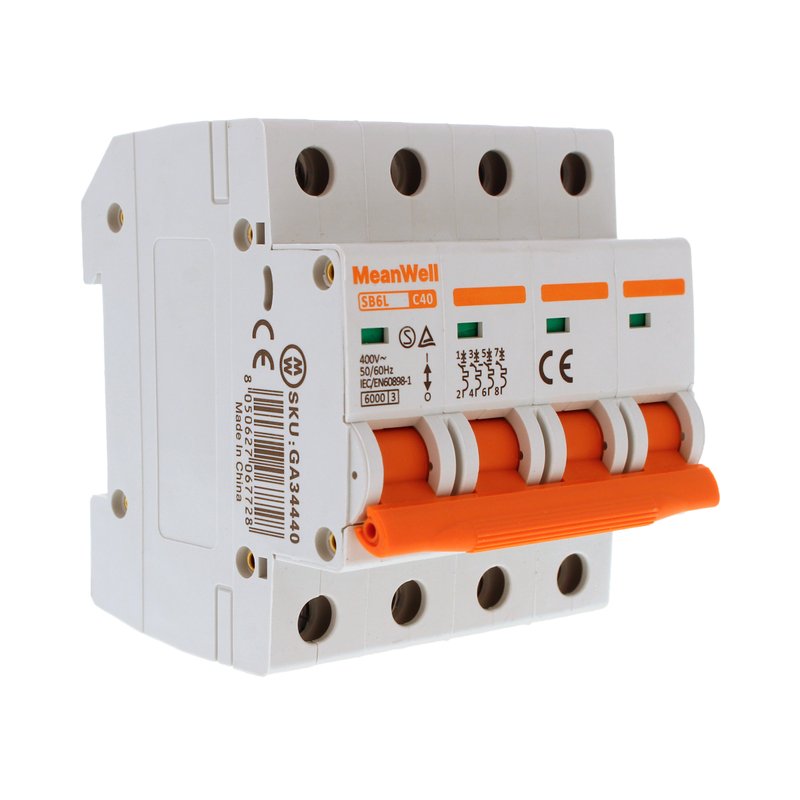 MCB Interruttore Magnetotermico Automatico Curva C 4P 4M 6000A  C40A AC 400V IP20 IEC60898-1