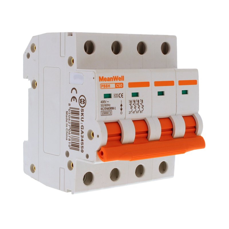 MCB Interruttore Magnetotermico Automatico Curva C 4P 4M 10000A  C50A AC 400V IP20 IEC60898-1