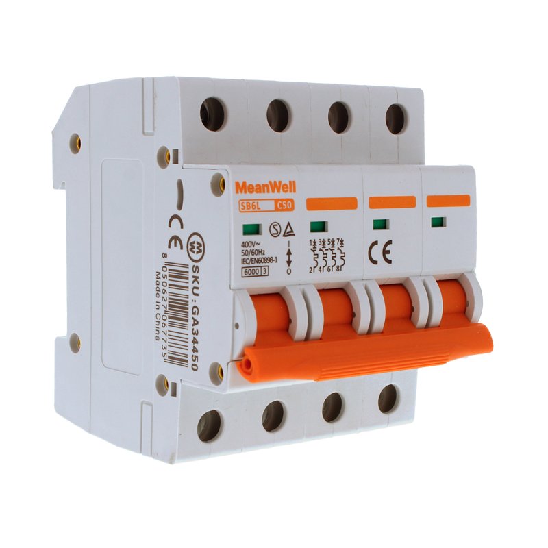 MCB Interruttore Magnetotermico Automatico Curva C 4P 4M 6000A  C50A AC 400V IP20 IEC60898-1