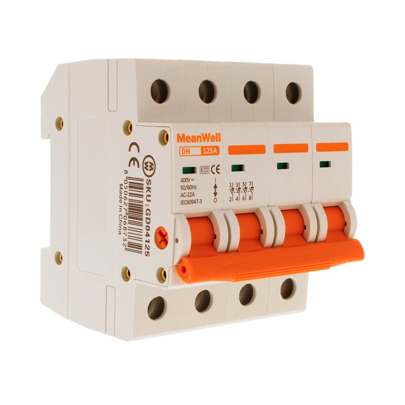 MeanWell Interruttore Sezionatore Modulare 4P 4M 125A AC 400V IP20 IEC60947-3