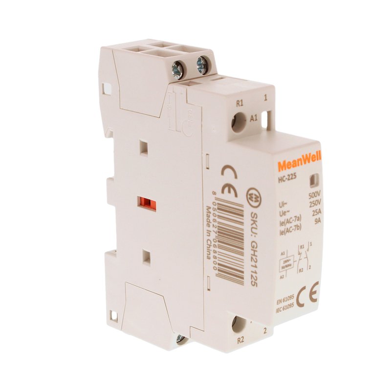 Contattore Modulare AC 2P 1M 1NO+1NC 25A AC 230V IP20 IEC61095 / IEC60947-4-1