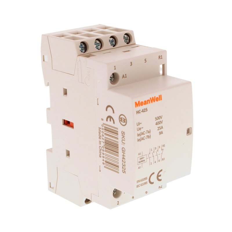 Contattore Modulare AC 4P 2M  3NO+1NC 25A AC 230V IP20 IEC61095 / IEC60947-4-1