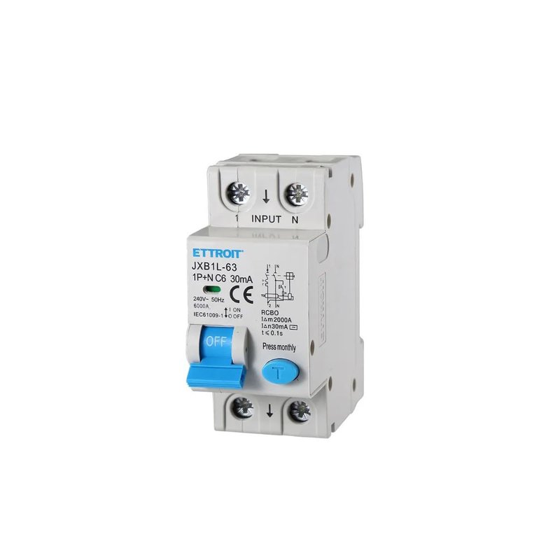 ETTROIT Interruttore Magnetotermico Differenziale 1P+N 6A 6KA 30mA 220V Occupa 2 Moduli DIN