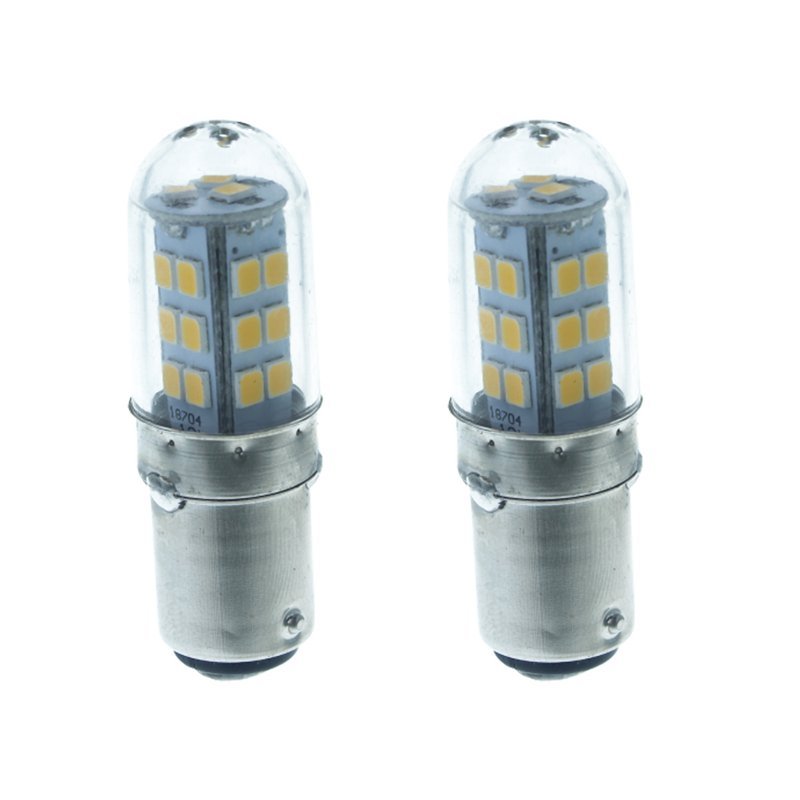 2 Pezzi Lampada Led Barca BAY15D Bianco Caldo 12V 24V 4W