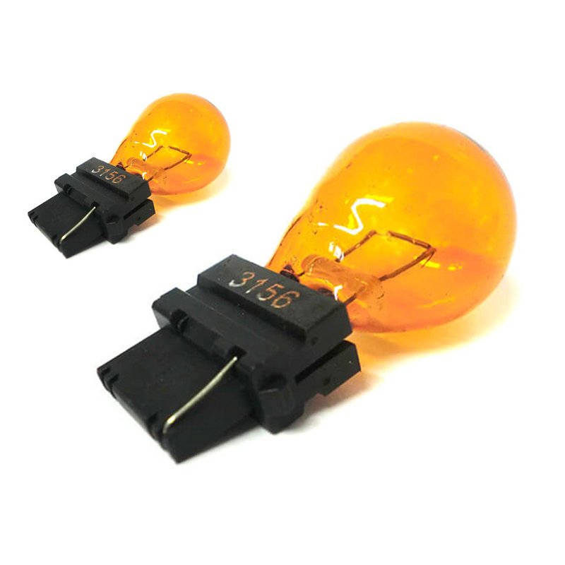 2 PZ Lampada Alogena 3156 Amber T25 PY27W 12V 27W W2.5x16d Arancione Mono Filamento