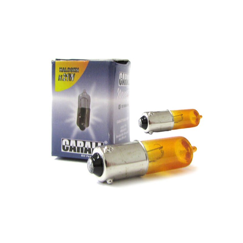 2 PZ Lampada Alogena Micro Auto H21 BAY9s H21W 12V 21W Arancione Amber Piedini Sfalsati X Frecce