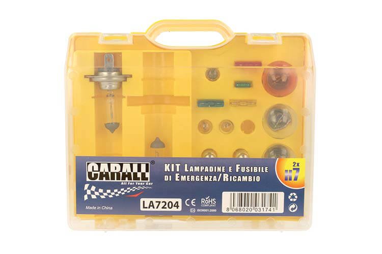 Kit Lampade Ricambio Emergenza Alogena Auto Bulbset 2X H7 12V 4 Fusibile (17 pz)