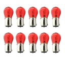 10 Pezzi Lampada Alogena S25 P21/5W BAY15D 12V 21/5W Rosso Doppio Filamento