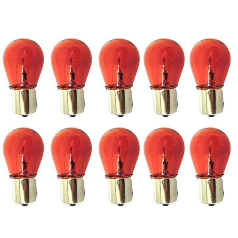 10 Pezzi Lampada Alogena S25 PY21W BAU15S 12V 21W Arancione Piedi Storti