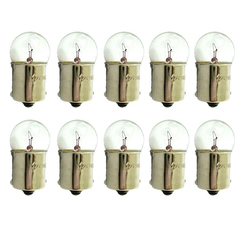 10 Pezzi Lampada Alogena Sferica G18,5 BA15S 12V 5W R5W