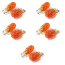 10 Pezzi Lampada Alogena T10 WY5W 24V 5W Amber Arancione Zoccolo Vetro W2,1x9,5d