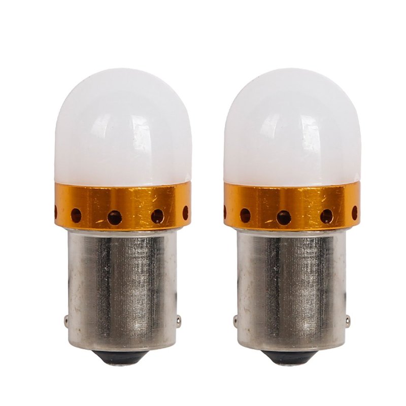 2 Pezzi Lampada Led BAU15S S25 PY21W 9 SMD 3030 12V 24V 300lm 3.5W Bianca Fredda Piedi Storti H41mm 360 gradi