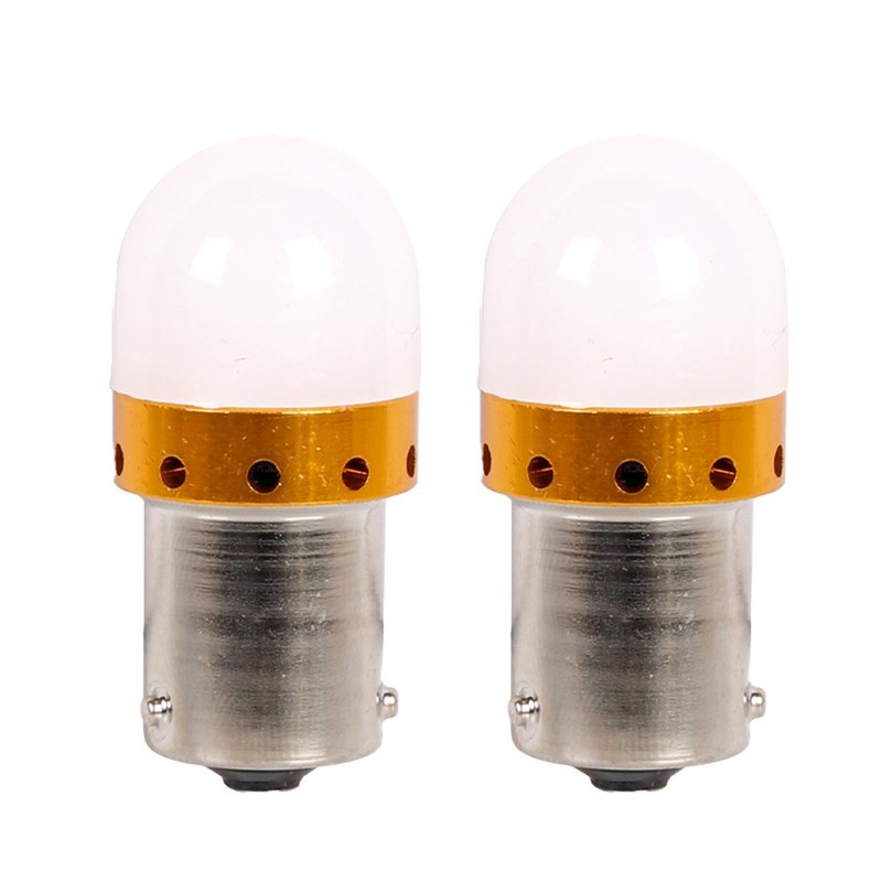 2 Pezzi Lampada Led BAU15S S25 PY21W 9 SMD 3030 12V 24V 300lm 3.5W Gialla Ambra Piedi Storti H41mm 360 gradi