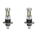 2 Pezzi Lampada Led H1 P14.5S 12V 24V 15 SMD 3030 400lm 8W Bianco Freddo 6500K per Fendinebbia 45mm