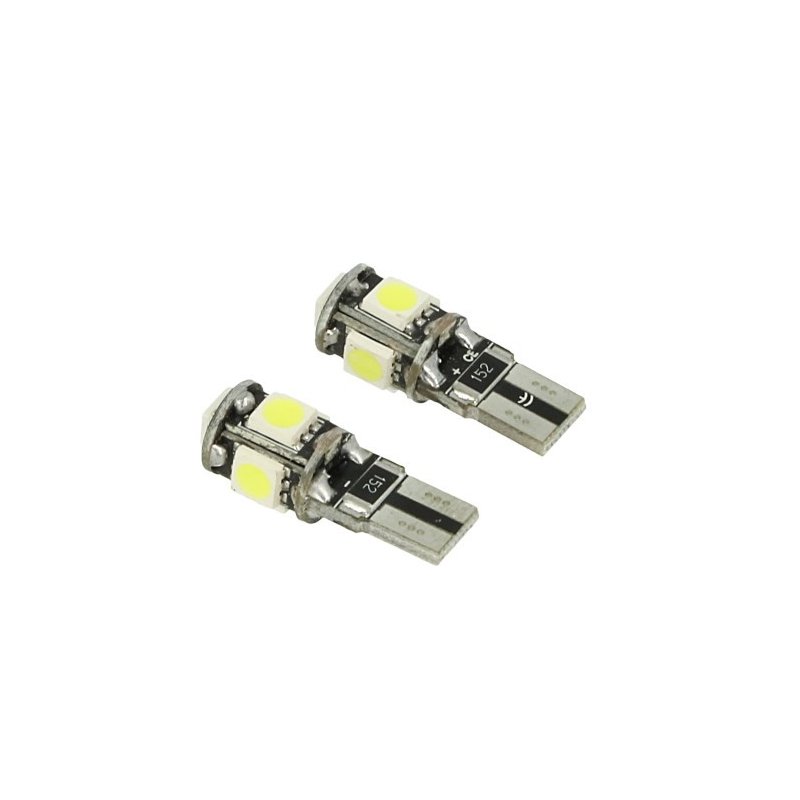 24V Lampada Led Canbus T10 W5W Bianco Per Camion Bus Barca 5 Smd 5050 Luci Posizione Targa