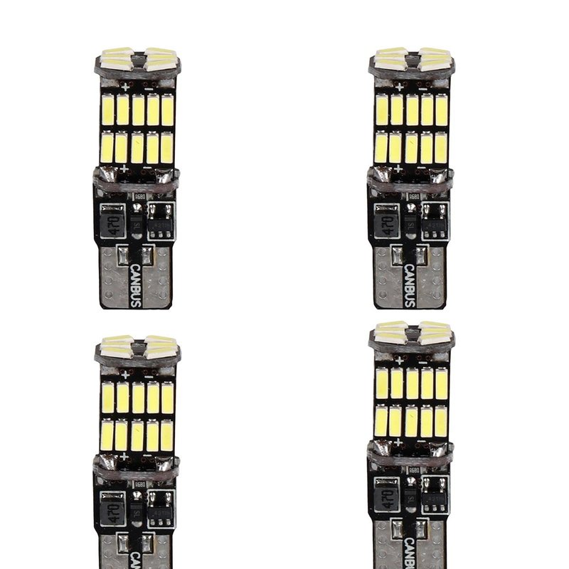 4 Pezzi Lampada Led T10 W5W 24 SMD 4014 12V 24V 2.5W 380lm Bianco Freddo 6500K Adatto per Auto e Camion H 33mm