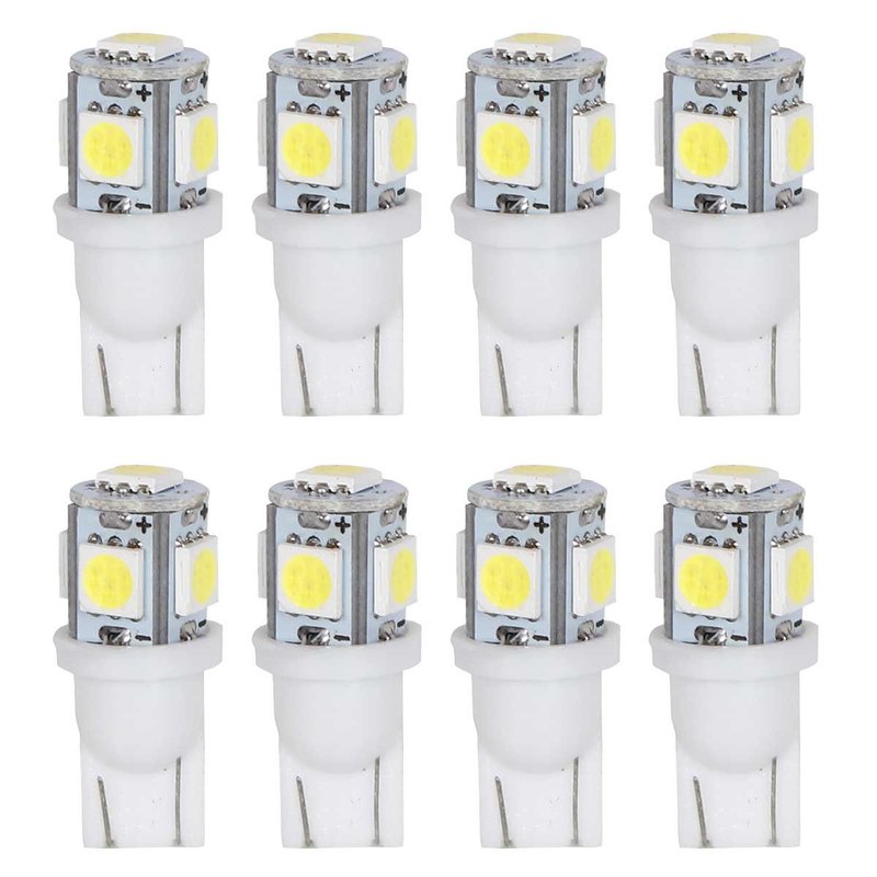 8 Pezzi Lampada Led 28mm 12V Luce per Auto T10 W5W 5 SMD 5050 1W 100lm Lampadina 194 168 Bianco Freddo 6500K