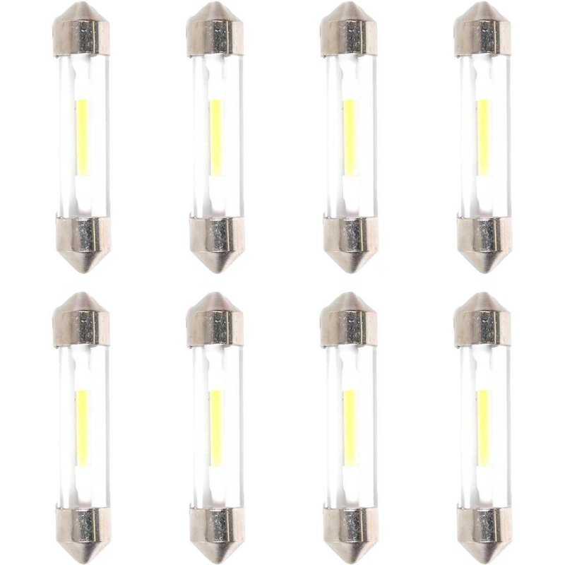 8 Pezzi Lampada Led Siluro 41mm T11 SV8.5 COB C5W C10W 12V 1W 100lm Bianco Freddo 6500K