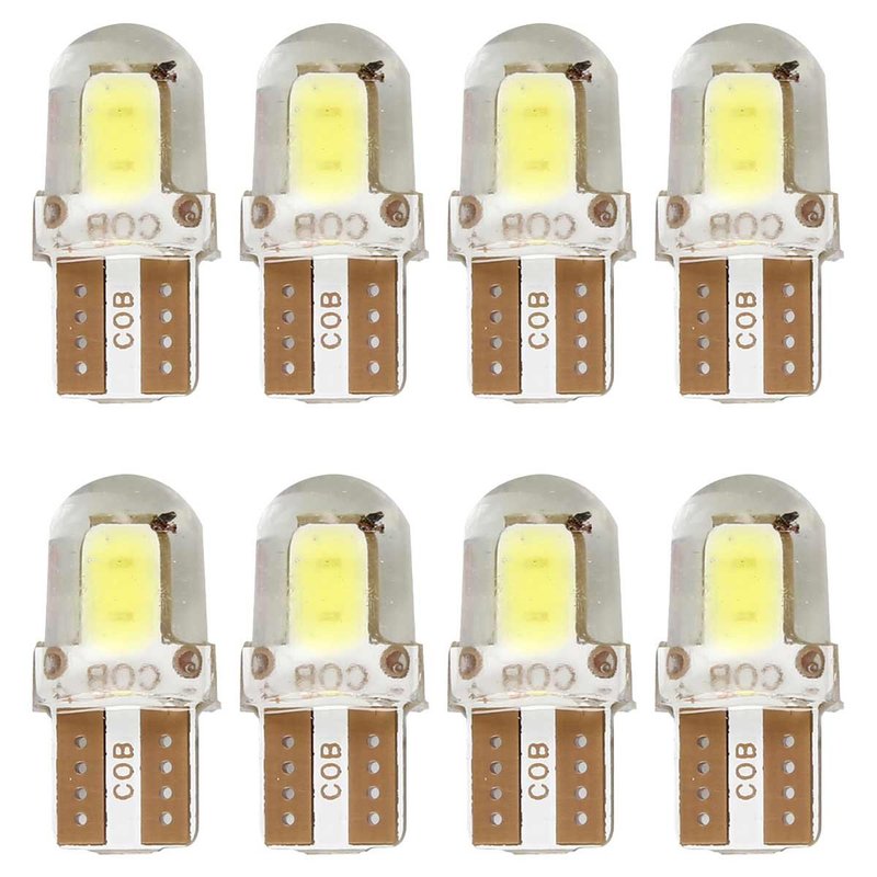 8 Pezzi Lampada Led T10 W5W 4 COB 12V 0.6W 40lm Bianco Freddo 6500K 23mm